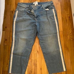 Cropped rhinestone jeans